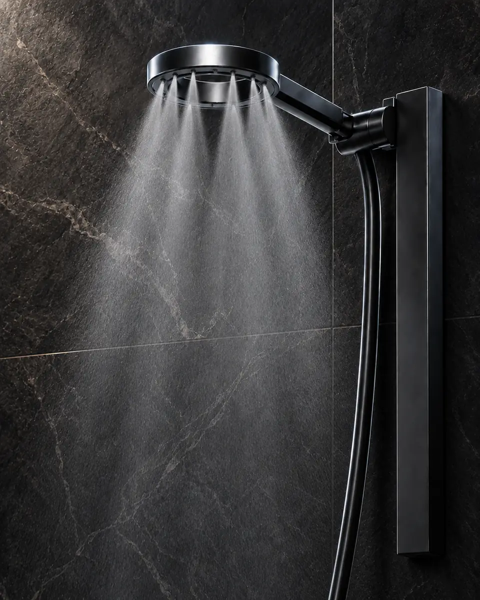 Olsek Halo delivering cold water in a bathroom